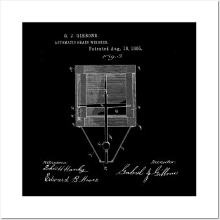 Automatic Grain Weigher Vintage Patent Hand Drawing Posters and Art